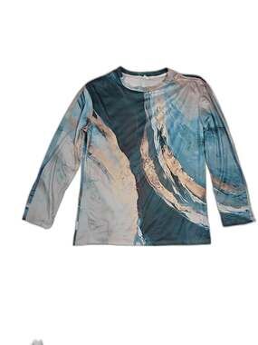 Women's Unbranded Lounge Pajama Set Teal Blue Abstract Print Size 2XL